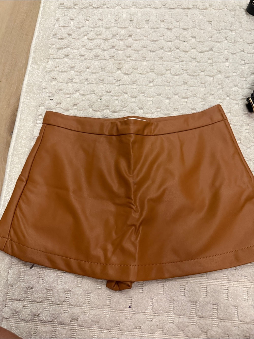 Altar'd State Cognac Faux Leather Skort